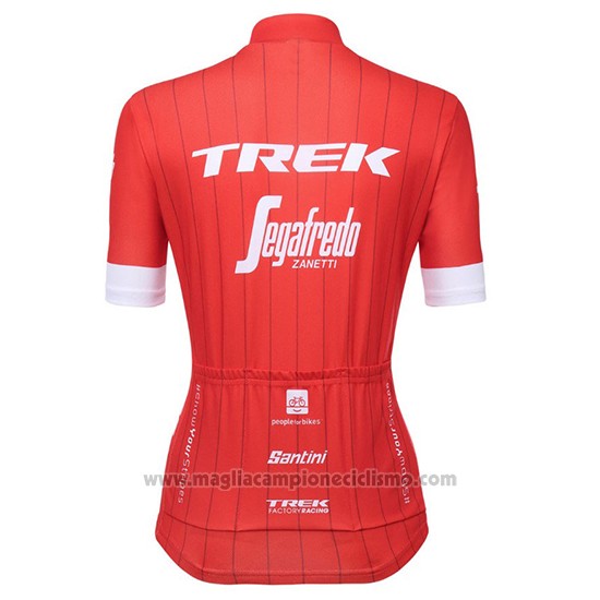 2018 Abbigliamento Ciclismo Donne Trek Segafredo Rosso Manica Corta e Salopette